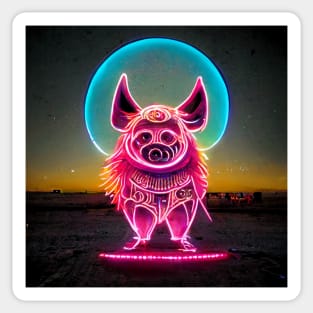 Neon Pig Sticker